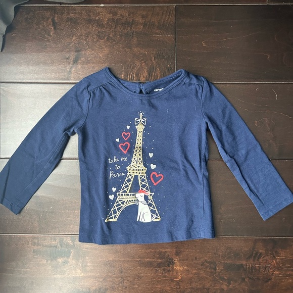 Carter’s Paris Eiffel Tower Long Sleeved Tee 24mo - Picture 1 of 4
